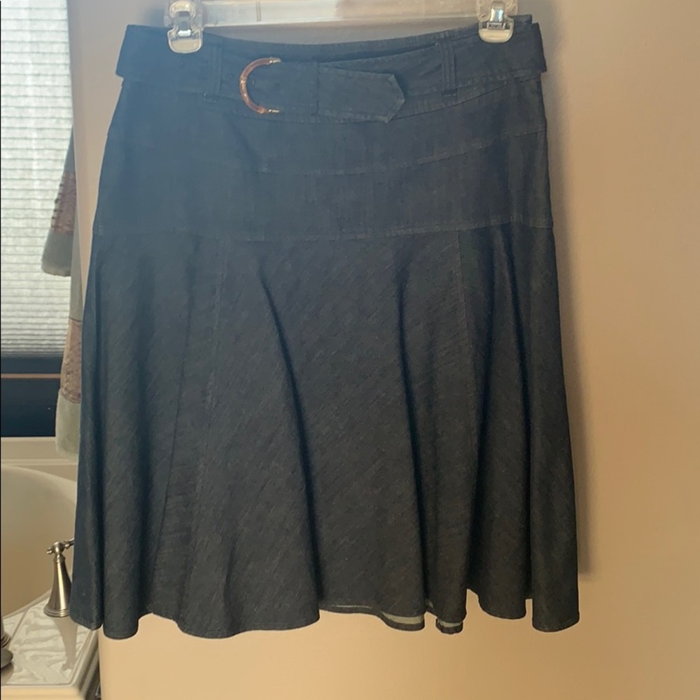 Denim skirt with belt
